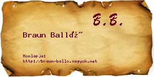 Braun Balló névjegykártya